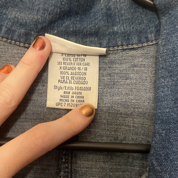 Extra large button up denim dress with brown braided belt - Picture 2 of 8